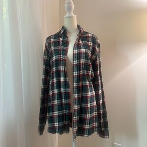 St. John's Bay Green and Red Plaid Shirt